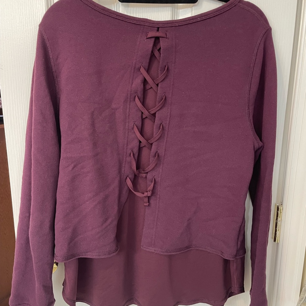 Cute lace up sweatshirt with 2 layer style